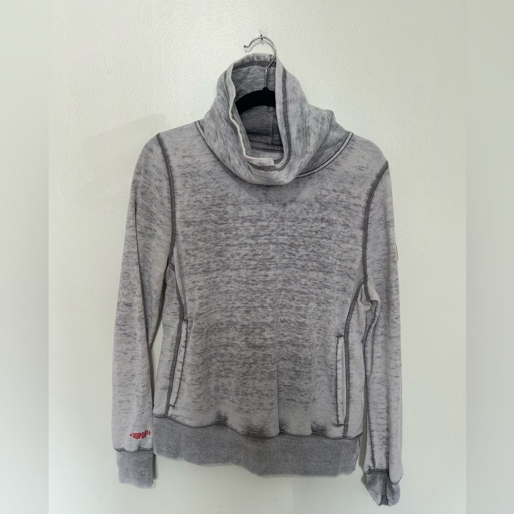 3/$12 SALE Women’s Gray Marled Cowl Neck Distressed Sweater
